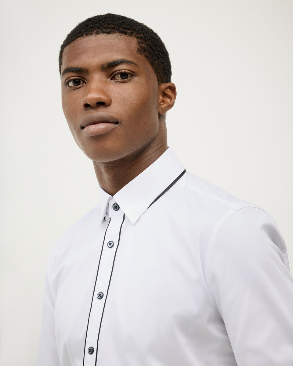 Pascal Long Sleeve Shirt, White/Black, hi-res